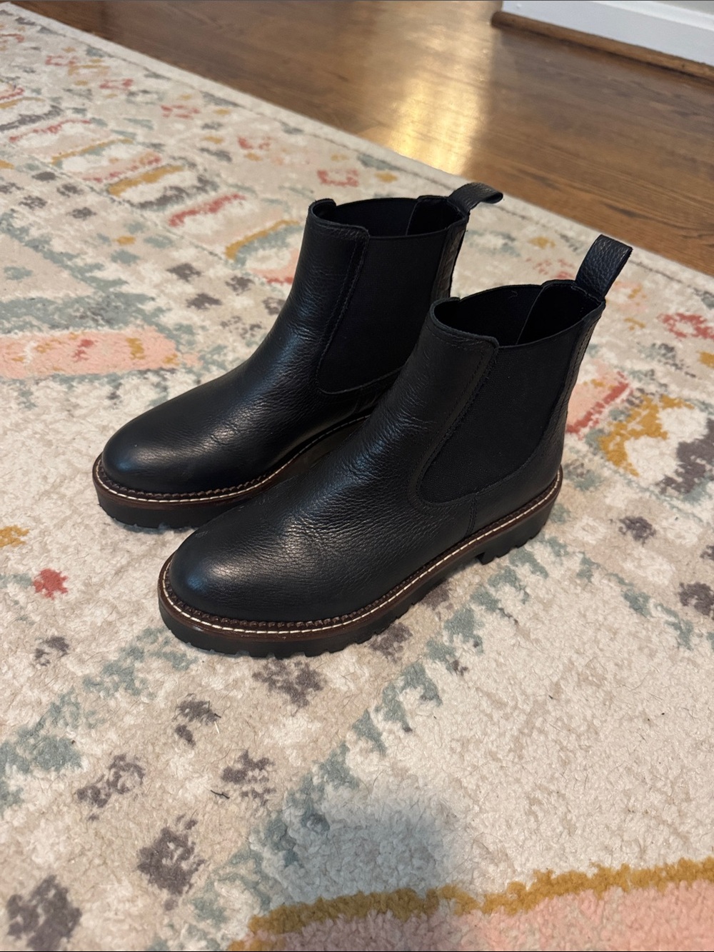 Caslon Black Leather Chelsea Ankle Boots